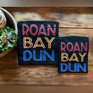 Black Graphic Tee with Colorful Text